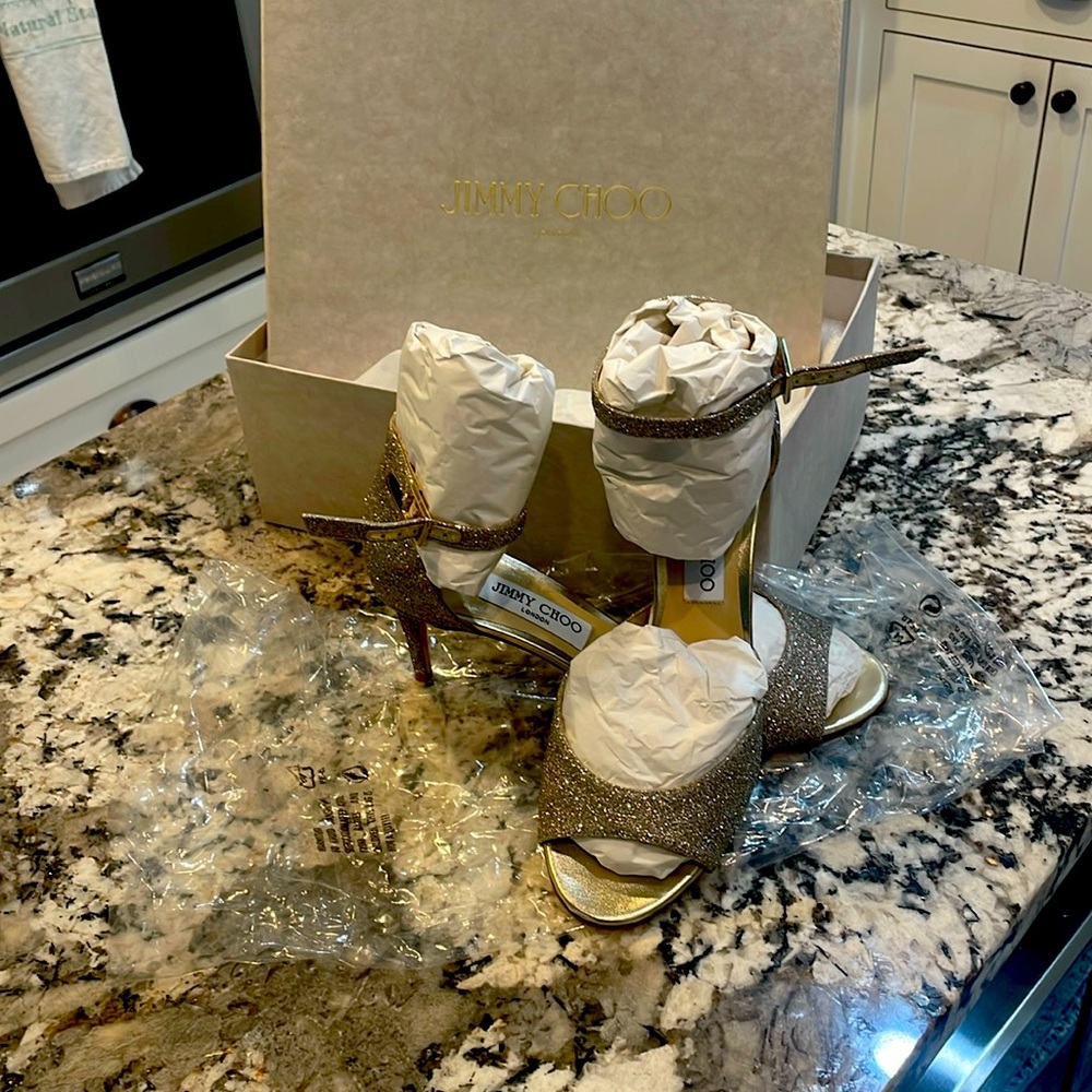Jimmy Choo Annie 65 in platinum ice never worn
